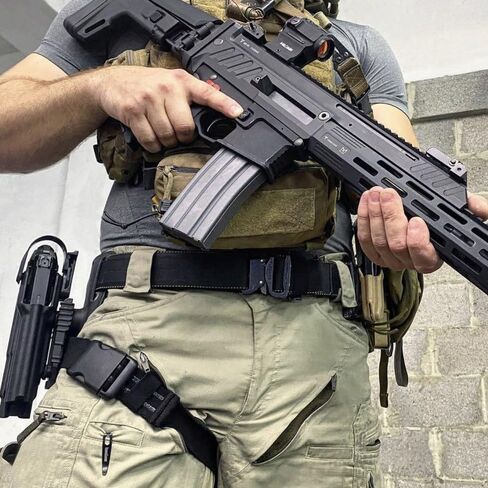 Quick Locking System Kit Included QLS Fork and Plate with Mid-Ride UBL Universal Belt Loop and Quick-Release Elastic Leg Strap for Duty Belt Holster in Saudi Arabia