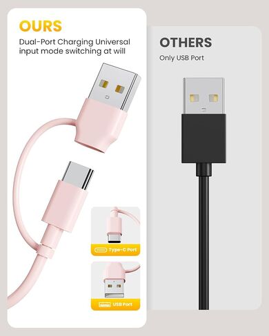 كابل شحن متعدد بطول 10أقدام لشاحن ساعة Apple، 4 في 1 USB-C/A إلى Lightning*2/Type-C/iWatch - شاحن عالمي لأجهزة متعددة (وردي) in Saudi Arabia