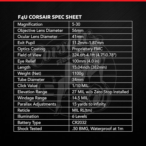 Red-Line Optics F4U Corsair Gen II MRAD FFP 5-30x56 Hunting Target Competition Long Range Scope Designed & Supported in Washington State in Saudi Arabia