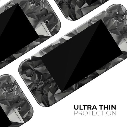 Design Skinz - متوافق مع وحدة تحكم Nintendo Switch Pro - غطاء حماية من الفينيل مقاوم للخدش وقابل للإزالة - سطح ماسي أسود ثلاثي الأبعاد in Kuwait