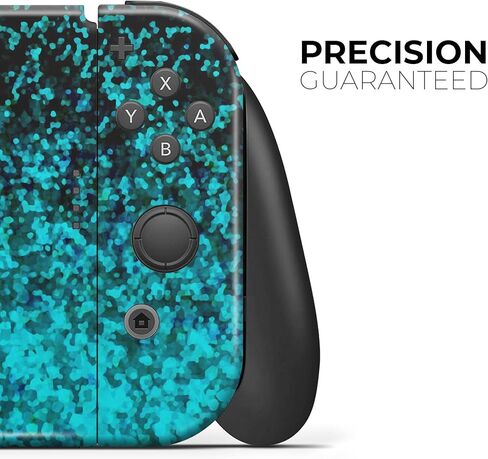 Design Skinz - Compatible with Nintendo Switch Dock Only - Skin Decal Protective Scratch-Resistant Removable Vinyl Wrap Cover - Black and Turquoise Unfocused Sparkle Print in Kuwait