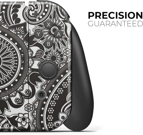 Design Skinz - Compatible with Nintendo Switch Lite - Skin Decal Protective Scratch-Resistant Removable Vinyl Wrap Cover - Black & White Pasiley Pattern in Saudi Arabia