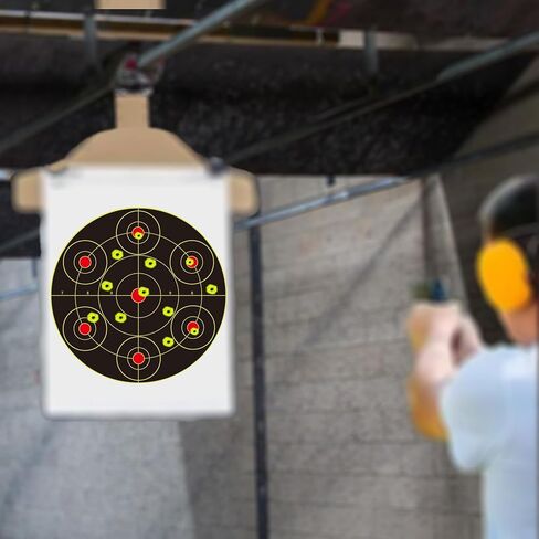 أهداف رش مقاس 12 × 12 بوصة للرماية - ملصقات أهداف إطلاق النار بردود فعل الفلورسنت التفاعلية مع دعامة لاصقة ورقع إصلاح - مثالية للتدريب والممارسة in Kuwait