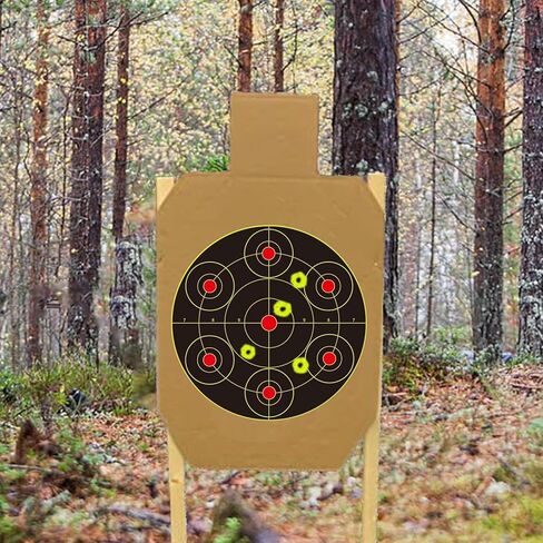 أهداف رش مقاس 12 × 12 بوصة للرماية - ملصقات أهداف إطلاق النار بردود فعل الفلورسنت التفاعلية مع دعامة لاصقة ورقع إصلاح - مثالية للتدريب والممارسة in Kuwait