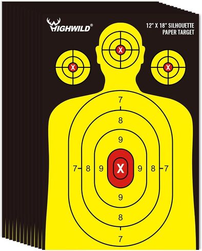 هدف ورقي للصور الظلية من Highwild Shooting Range - 12X18 بوصة - داخلي وخارجي in Saudi Arabia