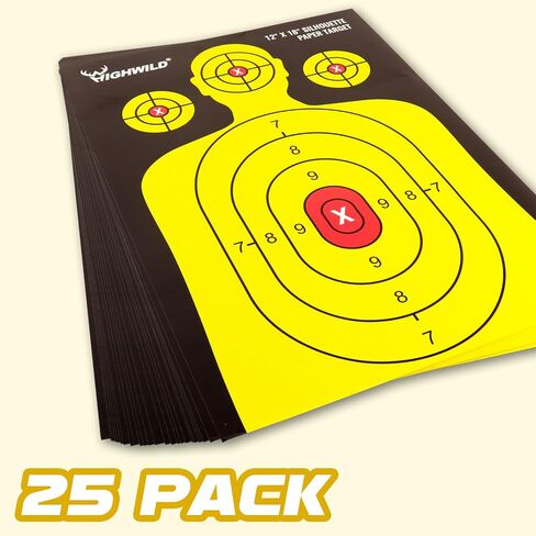 هدف ورقي للصور الظلية من Highwild Shooting Range - 12X18 بوصة - داخلي وخارجي in Saudi Arabia