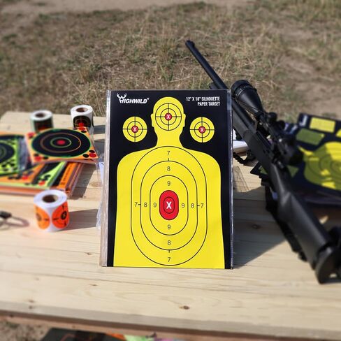 هدف ورقي للصور الظلية من Highwild Shooting Range - 12X18 بوصة - داخلي وخارجي in Saudi Arabia