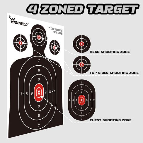 Highwild Shooting Range Silhouette Paper Target - 12X18 Inch - Indoor & Outdoor in Saudi Arabia