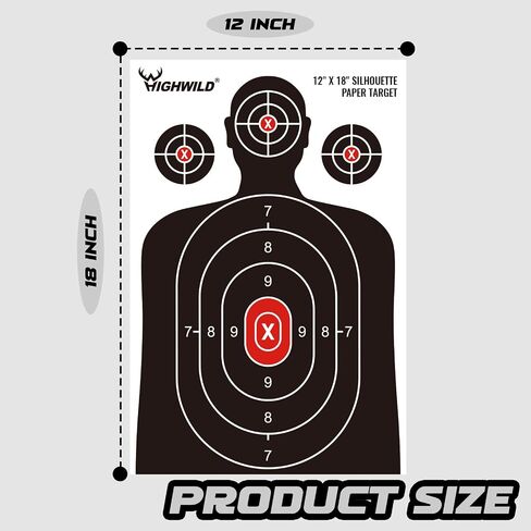Highwild Shooting Range Silhouette Paper Target - 12X18 Inch - Indoor & Outdoor in Saudi Arabia