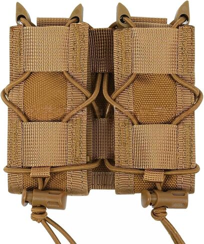 Pistol Double Magazine Holster, Double 9mm Mag Pouch,Velcro Wrap Belt Holder for 9MM/Glock/Single/Dual Stack Gun Magazines Pouches in Kuwait