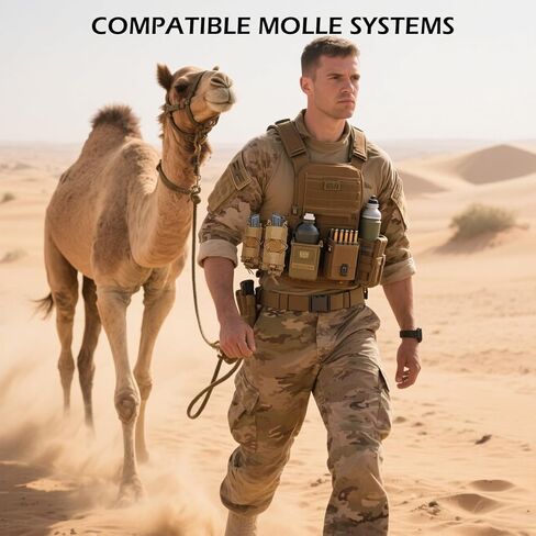 Pistol Double Magazine Holster, Double 9mm Mag Pouch,Velcro Wrap Belt Holder for 9MM/Glock/Single/Dual Stack Gun Magazines Pouches in Kuwait