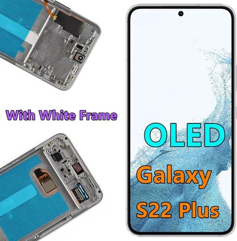 OLED Galaxy S22 Plus LCD Screen Replacement for Samsung Galaxy S22 Plus 5G Display Touch Screen Digitizer Assembly SM-S906U SM-S906U1 Support Fingerprint. (with Green Frame+Back Cover Adhesive+Tools) in Saudi Arabia