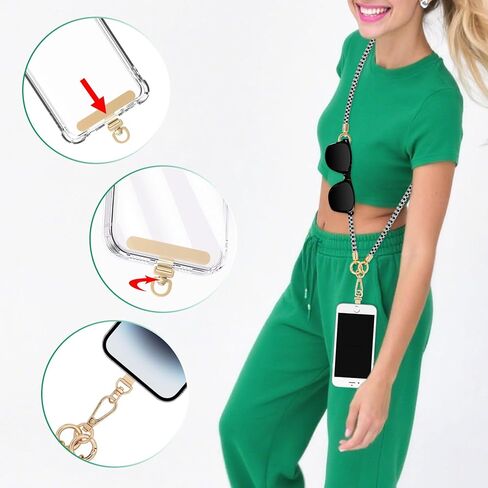 ABJFJE كريستال الهاتف الحبل Crossbody شريط لتعليق الهاتف المحمول هاتف محمول الرقبة الحبل حجر الراين مكافحة سرقة حزام لتعليق الهاتف المحمول للنساء in Saudi Arabia