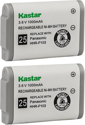 Kastar 3-Pack HHR-P103 Battery Replacement for Panasonic KXTGA230S KX-TGA230W KXTGA230W KX-TGA2352 KXTGA2352 KX-TGA271 KXTGA271 KX-TGA271A KXTGA271A KX-TGA271B KXTGA271B KX-TGA271V KXTGA271V STB103 in Saudi Arabia