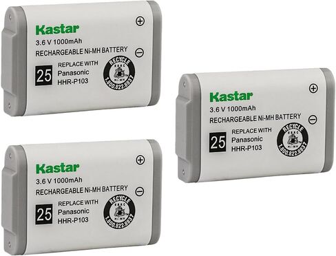 Kastar 3-Pack HHR-P103 Battery Replacement for Panasonic KXTGA230S KX-TGA230W KXTGA230W KX-TGA2352 KXTGA2352 KX-TGA271 KXTGA271 KX-TGA271A KXTGA271A KX-TGA271B KXTGA271B KX-TGA271V KXTGA271V STB103 in Saudi Arabia