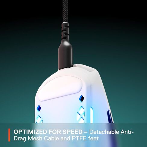 SteelSeries Aerox 3 - ماوس ألعاب خفيف للغاية - مستشعر بصري TrueMove Core 8,500 CPI - تصميم مقاوم للماء خفيف الوزن للغاية 59 جرام - اتصال USB-C عالمي - ثلج (متجدد) in Kuwait