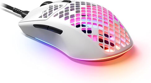 SteelSeries Aerox 3 - ماوس ألعاب خفيف للغاية - مستشعر بصري TrueMove Core 8,500 CPI - تصميم مقاوم للماء خفيف الوزن للغاية 59 جرام - اتصال USB-C عالمي - ثلج (متجدد) in Kuwait