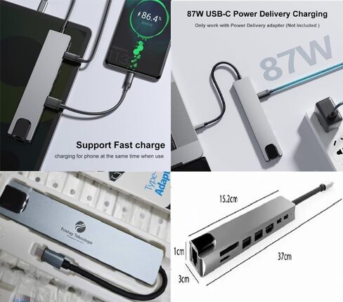 USB C Hub Docking Station, 8 in 1 Type C Hub USB C Dongle with HDMI 4K@60Hz, RJ45 Ethernet,100W Power Delivery, SD/TF Card Reader, 2 USB Ports, USB Type C Hub for for MacBook, iPad & Chromebook in Saudi Arabia