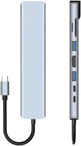 USB C Hub Docking Station, 8 in 1 Type C Hub USB C Dongle with HDMI 4K@60Hz, RJ45 Ethernet,100W Power Delivery, SD/TF Card Reader, 2 USB Ports, USB Type C Hub for for MacBook, iPad & Chromebook in Saudi Arabia