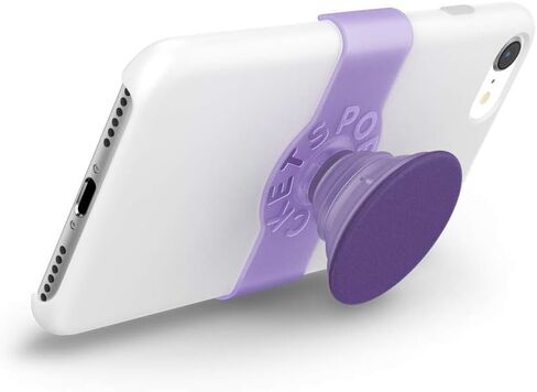 PopSockets: PopGrip Slide Non-Adhesive Phone Grip & Stand with a Swappable Top for iPhone 11 Pro Silicone Case - Fierce Violet in Saudi Arabia