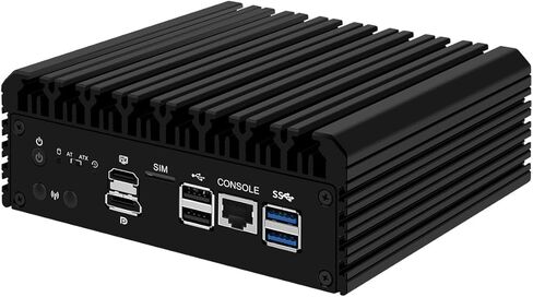 HUNSN Micro Firewall Appliance، كمبيوتر صغير، OPNsense، VPN، جهاز توجيه PC، J6412، RJ14، AES-NI، 6 x 2.5GbE I226-V LAN، وحدة تحكم، HDMI، GPIO، فتحة SIM، 4G RAM، 32G SSD in Kuwait
