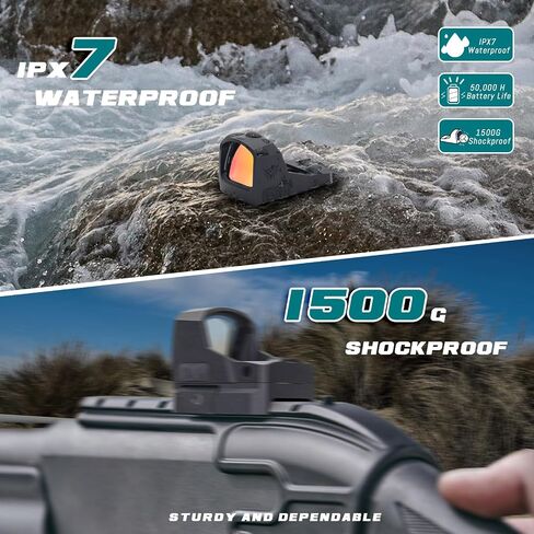 Sirius Red Dot Sight، 3 مناظير MOA Micro Open Reflex مع تنبيه بالاهتزاز لقطع RMR، متينة مقاومة للماء وخالية من اختلاف المنظر in Kuwait