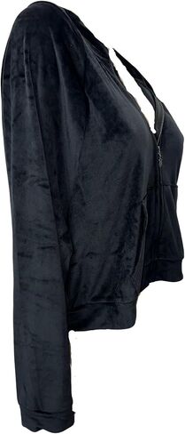 Victoria's Secret Velour Full-Zip Hoodie Color Black New (US, Alpha, X-Large, Regular, Regular, Pure Black) in Saudi Arabia