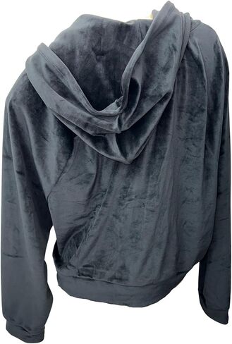 Victoria's Secret Velour Full-Zip Hoodie Color Black New (US, Alpha, X-Large, Regular, Regular, Pure Black) in Saudi Arabia