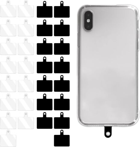 30 قطعة من شريط ربط الهاتف العالمي للهاتف، رقعة من البلاستيك للهواتف الذكية، مرفق سحري بدون لاصق لحافظة الهواتف المحمولة، سلسلة مفاتيح (أسود، شفاف) in Kuwait