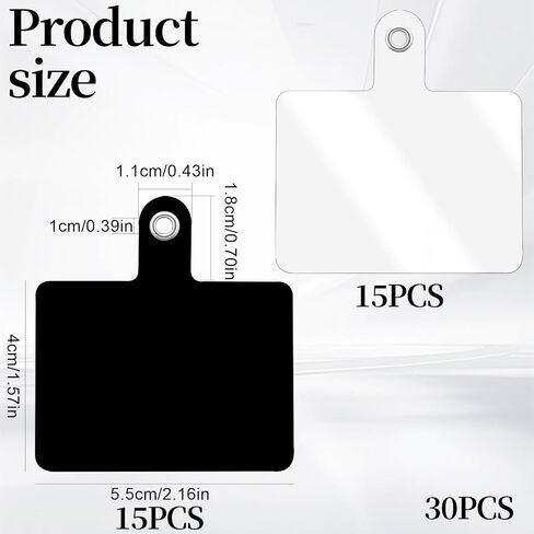 30 قطعة من شريط ربط الهاتف العالمي للهاتف، رقعة من البلاستيك للهواتف الذكية، مرفق سحري بدون لاصق لحافظة الهواتف المحمولة، سلسلة مفاتيح (أسود، شفاف) in Kuwait