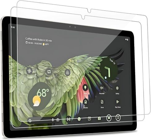 واقي شاشة لجهاز Google Pixel Tablet مقاس 11 بوصة (2023)، طبقة من الزجاج المقوى بقوة 9H، شفاف عالي الدقة، حواف 2.5D، متوافق مع معرف الوجه وقلم Google، صديق للحافظة (عبوتان) in Saudi Arabia