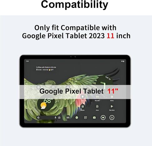 واقي شاشة لجهاز Google Pixel Tablet مقاس 11 بوصة (2023)، طبقة من الزجاج المقوى بقوة 9H، شفاف عالي الدقة، حواف 2.5D، متوافق مع معرف الوجه وقلم Google، صديق للحافظة (عبوتان) in Saudi Arabia
