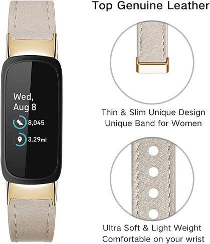 Leather Band for Fitbit Inspire 3 Bands Adjustable Sport Replacement Straps for Women in Saudi Arabia
