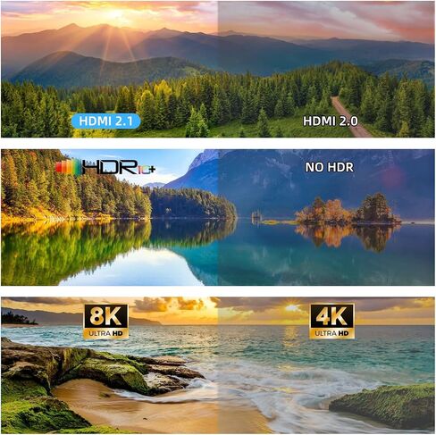 8K HDMI 2.1 Switch Bi-Directional - 2 in 1 Out Switcher/1 in 2 Splitter Supports 8K@60Hz & 4K@60Hz, 48Gbps, 4:4:4bit,UlrtaHD High Resolution Switch Between 2 Inputs or Toggle Displays in Saudi Arabia