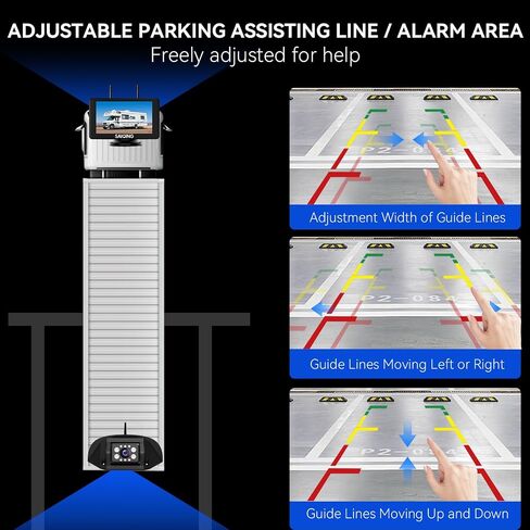 RV Wireless Backup Camera System BSD, Rear View Camera with Monitor for Rvs Trucks Trailer Camper, 7 Inch IPS Touchscreen, Night Vision, 1080P, Loop Recording,Sound Alert, Wide View Angel in Saudi Arabia