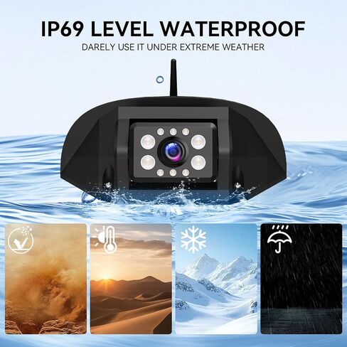 RV Wireless Backup Camera System BSD, Rear View Camera with Monitor for Rvs Trucks Trailer Camper, 7 Inch IPS Touchscreen, Night Vision, 1080P, Loop Recording,Sound Alert, Wide View Angel in Saudi Arabia