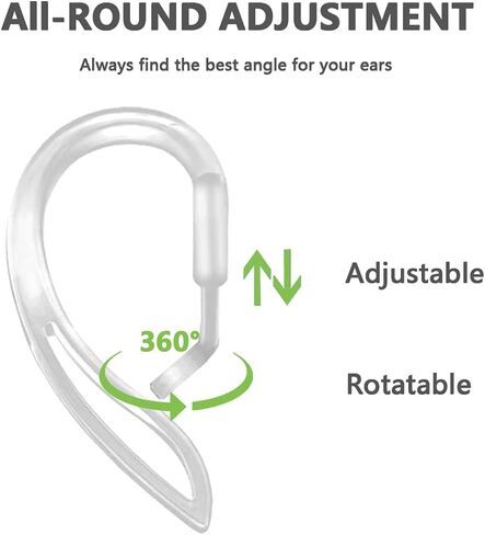 Ear Hooks Compatible with AirPods Pro 2nd Generation/ 1st Gen[Multi-Dimensional Adjustable] Accessories Compatible with Apple AirPods 3 2 1 Gen(Transparent) in Saudi Arabia