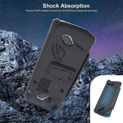 TPU Protective Case with Front Cover Compatible with Asus Rog Alloy Z1 Extreme, Shock-Absorption Case Kickstand, Non-Slip and Anti-Scratch Sleeve Full Protection Cover Skin (Purple) in Saudi Arabia
