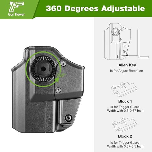 Universal OWB Holster for G43X/G48 MOS, Shield Plus, P365 XL/P365, Glock 26 27, RDS Compatible, Fits Sub-Compact 9mm Pistols Like G3C, Hellcat Pro, Index Finger Release, Adjustable Cant, Right Hand in Saudi Arabia