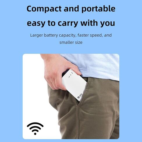 300Mbps LTE CAT4 Mobile WiFi Hotspot, Unlocked 4G LTE Router with SIM Card Slot Supporting 10 Devices 10000mAh WiFi Modem Router for Travel, Business Trip, Car in Saudi Arabia