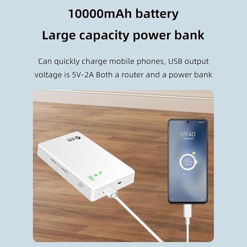 300Mbps LTE CAT4 Mobile WiFi Hotspot, Unlocked 4G LTE Router with SIM Card Slot Supporting 10 Devices 10000mAh WiFi Modem Router for Travel, Business Trip, Car in Saudi Arabia