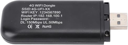 مودم واي فاي 4G LTE - راوتر هوت سبوت محمول USB، سرعة تصل إلى 150 ميجابت في الثانية، يدعم 8 أجهزة، تشفير WPAWPA2 للسفر والأعمال (أسود) in Saudi Arabia