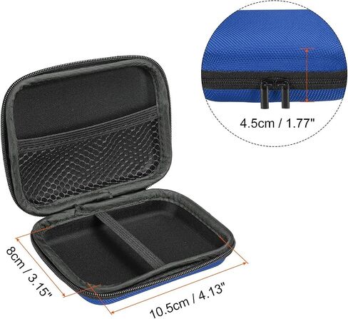 Portable Storage Carrying Bag Shockproof Blue 4.21 x 3.15 x 1.38 Inch for Earbuds USB Cable Hard Drive in Saudi Arabia