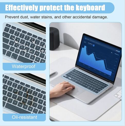 Premium Silicone Keyboard Protector Cover for 13-14 Inch Laptops and Desktops, Dustproof and Transparent, Soft and Flexible Keyboard Skin(4MIX) in Saudi Arabia