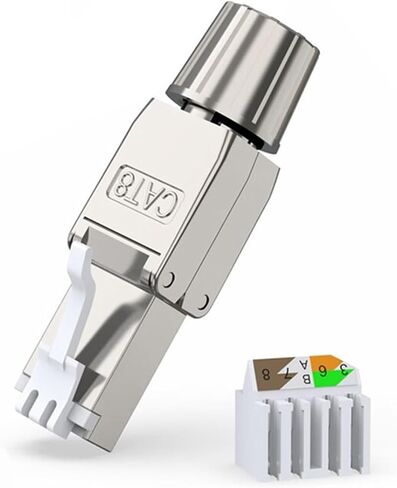 RJ45 Cat6A Cat7 Cat8 Connector Reusable Shielded Ethernet Field Modular 2000MHz 40Gbps LAN Cable 22-26AWG(CAT8 STP) in Saudi Arabia