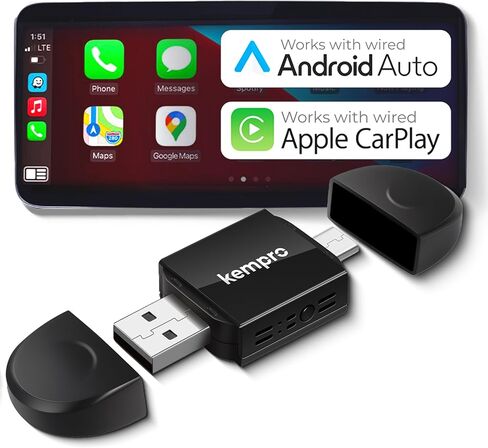 Wireless CarPlay & Android Auto Adapter – Plug & Play Dongle for Factory Wired CarPlay – Convert Wired to Wireless – USB A & USB C – Compatible with iPhone iOS 10+ & Android 11+ Cars 2015+ in Saudi Arabia