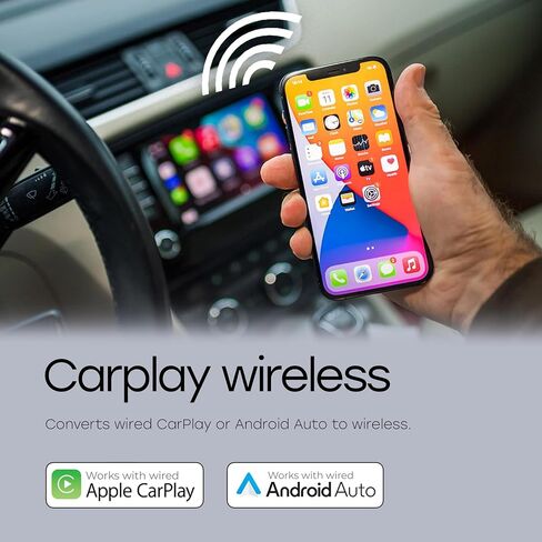 Wireless CarPlay & Android Auto Adapter – Plug & Play Dongle for Factory Wired CarPlay – Convert Wired to Wireless – USB A & USB C – Compatible with iPhone iOS 10+ & Android 11+ Cars 2015+ in Saudi Arabia