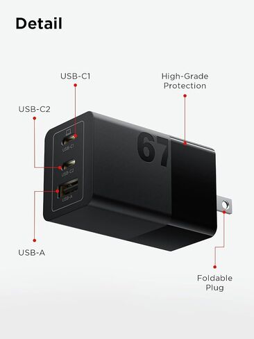 Lenovo 140W USB C Charger, GaN Power Adapter with 3-Port Fast Charging, PD 3.1 Compatible, Black, for ThinkPad, MacBook, iPhone, Samsung Galaxy, with 240W Cable in Saudi Arabia