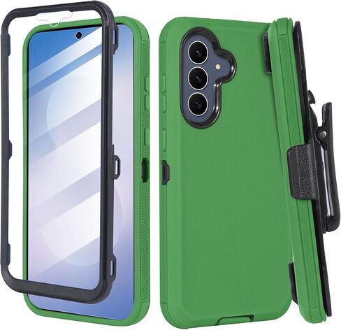 مصمم لهاتف Samsung S25 FE Defender مع واقي شاشة مدمج، وحافظة بمشبك حزام، مع مسند (مموه) in Kuwait