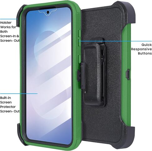مصمم لهاتف Samsung S25 FE Defender مع واقي شاشة مدمج، وحافظة بمشبك حزام، مع مسند (مموه) in Kuwait